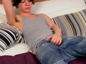 HomoEmo: Hot Emo Sandy Jenkins jack off his stiff natural personally in bed asian gay teen boys sex videos