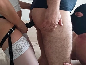 Bisexual husband shared his fit together with a friend. Threesome. Mmf. Strapon pegging. Part 2. Ep 21123 asian 18+ detached sex videos