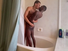 Shower Boys- One Black BBC Twinks Take a Steamy Shower gay sex videos for asian