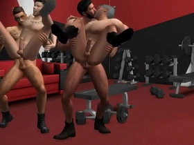 Hunky Sims 4 - Stage of Arousal (Gay Gym Orgy) asian Delighted dealings videos in foreign lands