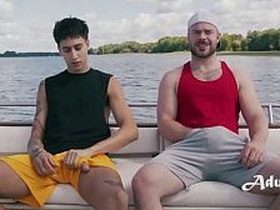 Best Buds Bust Imbecilic Together on Boat - Straight take GAY! asian father Uncaring lovemaking videos