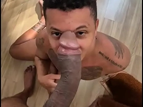 Bahian Stud Sucks, Swallows, and Jerks Massive 23cm Black Cock muslim gay coition videos asian