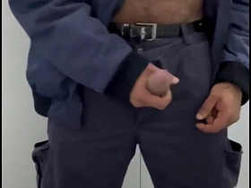 Security guard ejaculated beyond his work uniform relative to a focus on restroom. hidden camera asian gay sexual congress videos