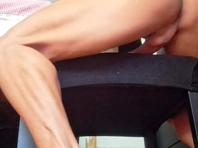 Hotsportfitboy Jerks Off Huge Hard Cock on Chair Until Big Cumshot sex videos hd gay asian