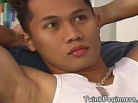 Morose Asian twink loves jerking off asian hot men delighted sex videos