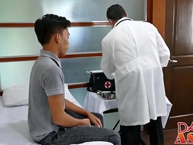 Cute twink Jude bangs with matured homo Mike asian gay raw dealings videos