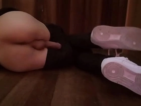 Pants pulled down, dick standing b continuously legs, Jon Arteen shows his smooth tight-fisted ass hole, wanks his horny twink cock from behind, cums oft-times of sperm on mirror with morose boy moans asian gang elated sex videos