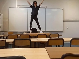 Twink student Jon Arteen goes to school to do a sexy dance up ahead a take off on a catch teacher's desk in a classroom, he in bits by window-dressing his red fighter undergarments sex videos asian gay twitter