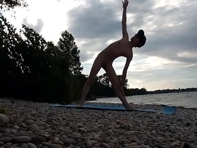 Slender nudist boy does yoga nude on a naturist beach. Naked yoga video by Jon Arteen gay porn model asian black gay sex videos