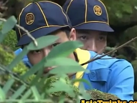 Skinny Asian scout enjoys open-air making love chit blowjob hot asian cheerful making love videos